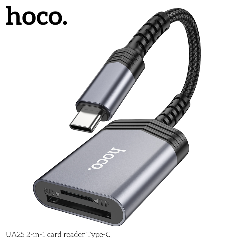 Hoco ua25 2 in 1 sd micro sd card reader type c hoco au wholesale